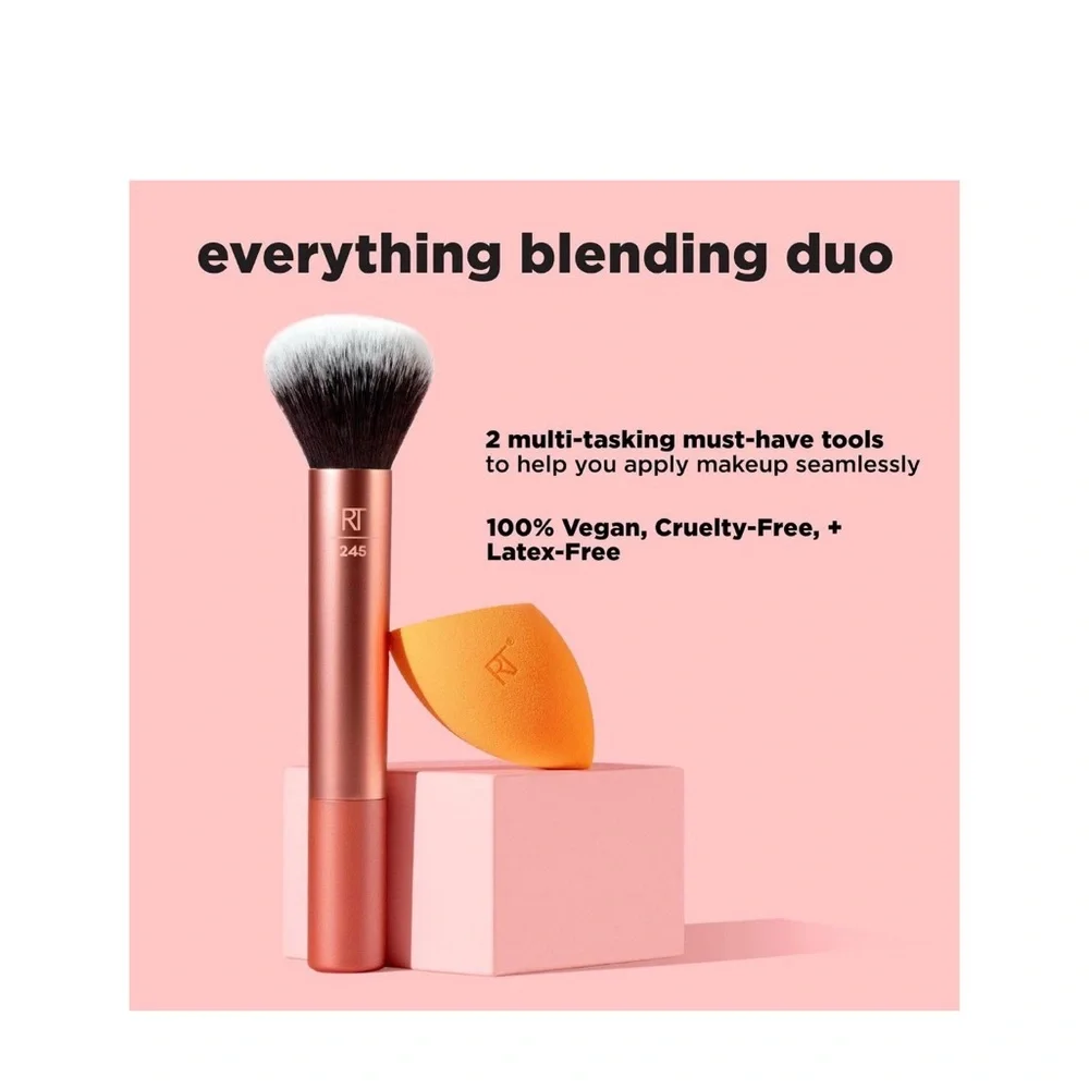 Real Techniques Blending Set with Pink Brush and Orange Sponge